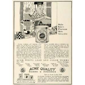  1918 Ad Acme Quality Lead Paint Finish Enamel Playroom 