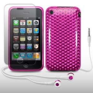  IPHONE 3G 3GS HEXAGONAL DESIGN GEL SKIN CASE WITH SCREEN 