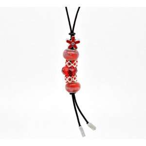 Divine Beads Handmade Real Leather Lariat Charm Necklace Complete With 