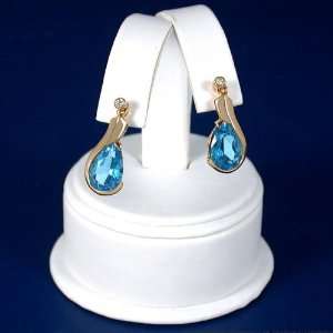   White Leather Earring Display Showcase Counter Stand