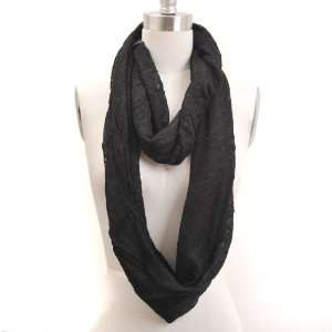  Laced Destroyed Eternity Solid Scarf Black Color 