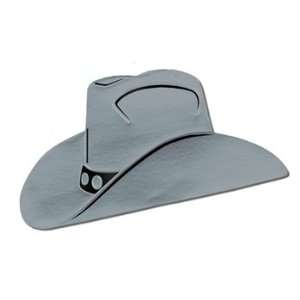  Foil Cowboy Hat Silhouette (silver) Party Accessory (1 