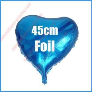  metallic foil balloons  18inch blue heart shape foil 
