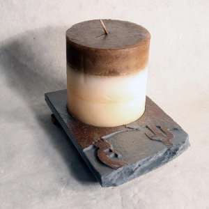 Pillar Candle Plate   Kokopelli 