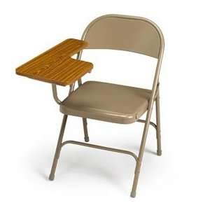  300 Series Steel Folding Chair   Beige   Right Hand Tablet 