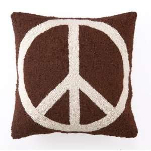  Peace Sign Brown Hook Pillow