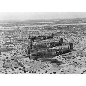  3 RAF Spitfire Planes Over Africa 1943 8 1/2 X11 