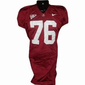  #76 Alabama Game Used Maroon Football Jersey (Name Removed 