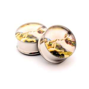 Creation of Adam Picture Plugs   Style 1   7/16 Inch   11mm   Sold As 