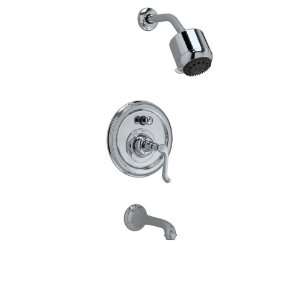   Tub and Shower Set, Curved Lever, Antique Nickel