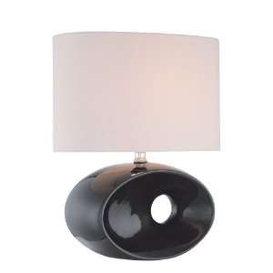  Lite Source LS 21380BLK Table Lamp, Black Ceramic with 