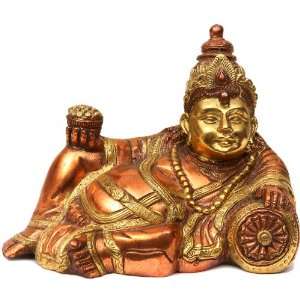  Lord Kubera   Brass Sculpture