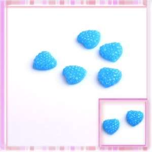Blue Lovely Babysbreath Heart Design Nail Art Sticker Decoration 5Pcs 