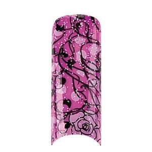 Cala Airbrushed Nail Tips Set Black & Pink Rose Petal 87731+ Aviva 