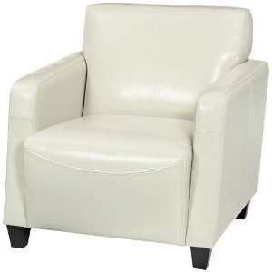  Cream Leather Club Chair