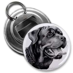 Creative Clam Rottweiler Dog Pencil Sketch Art 2.25 Inch Button Style 