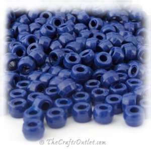   Plastic Round Opaque Pony Beads 6x9mm Royal Blue beads