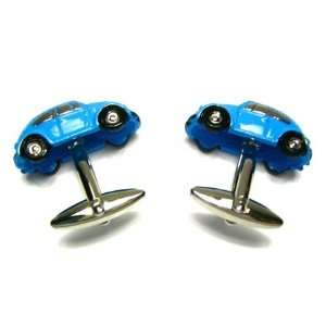  Blue Classic VW Beetle 3D Diecast Car Cufflinks Jewelry