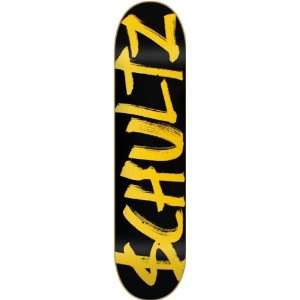  Slave Schultz Logo Deck 8.12 Black Yellow Skateboard 