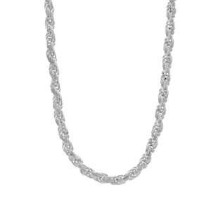   Essentials Sterling Silver 22 inch Diamond Cut Rope Chain (3mm