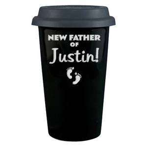   New Father Personalized Porcelain Coffee Cup with Lid