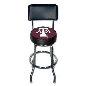 Texas A&M Aggies Officially Licensed Single Rung Chrome Bar Stool with 