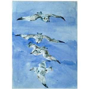 FRAMED oil paintings   David Cox   24 x 32 inches   Study Of Seagulls