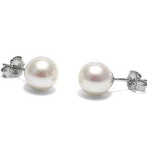   Elite Collection Pearl Earrings 7.0 8.0mm   14K Yellow Gold Jewelry