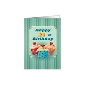  21 years old Cupcakes Birthday Greeting Cards Card Toys 