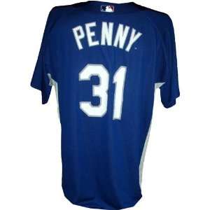  Brad Penny #31 2008 Dodgers Game Used Blue Batting 