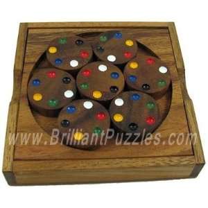 Circles Color Match Brain Teaser Wood Puzzle Toys & Games