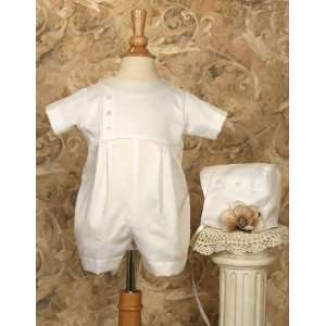  boys christening romper with buttons