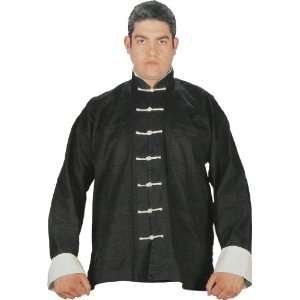  BLK KUNG FU UNIFORM WHT BUTTON, XL