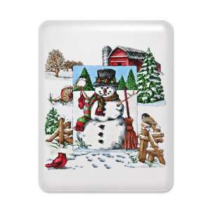  iPad Case White Christmas Snowman and Cardinals 