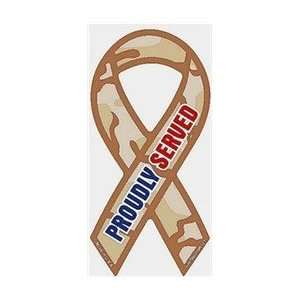  Proudly Served Camouflage Extra Large Ribbon Magnet 5 x 