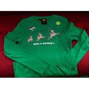  Santa Is Watching You, Boys Size Large 12 14, Light up 