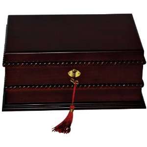    Tasseled Key Matte Walnut Wooden Jewelry Box