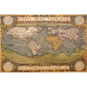  World Map by Abraham Ortelius 18x12