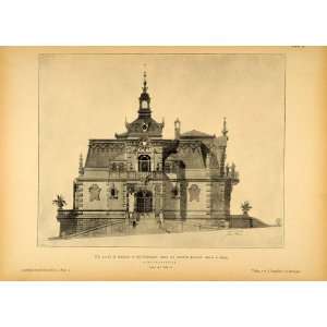  1894 Mansion Side View Bad Wildungen Architecture Print 