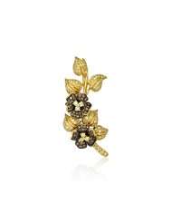 Leo Pizzo Diamond 18k Yellow Gold Floral Brooch Pin