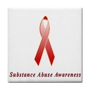 Substance Abuse Awareness Ribbon Tile Trivet