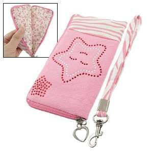   Zipper Closure Crystal Decor Pouch for iPhone 3G 4G Electronics