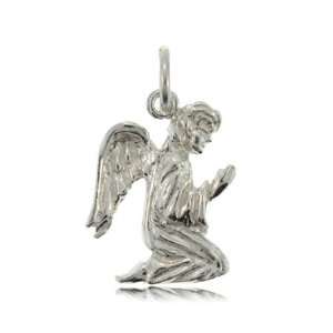  Angel Pendant in Sterling Silver W/Praying Profile 
