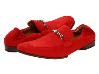 New Donald J Pliner Italy Red Suede Smooth Leather Men Loafers Shoes 