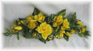 ROSE SWAG YELLOW Wedding Table Centerpiece Silk Flowers Arch Gazebo 