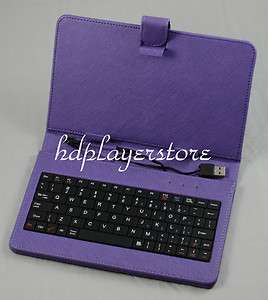 Purple Case Cover+keyboard for 7Epad Apad Android Tablet  