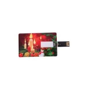  8GB Candle & Snowman Pattern Credit Card USB Flash Drive 