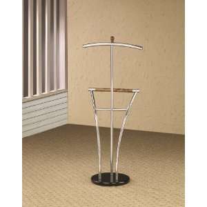  Chrome Metal Mans Valet Stand with Black Base