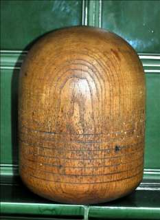 vintage WOODEN HAT BLOCK real melon style MILLINERY MOLD old making 