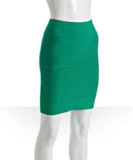 BCBGMAXAZRIA emerald green stretch banded skirt   